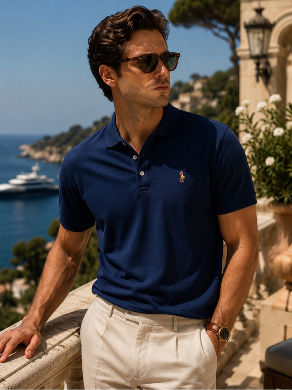Polo Ralph Lauren Men’s Classic Fit Navy Blue Polo Shirt – Size Large